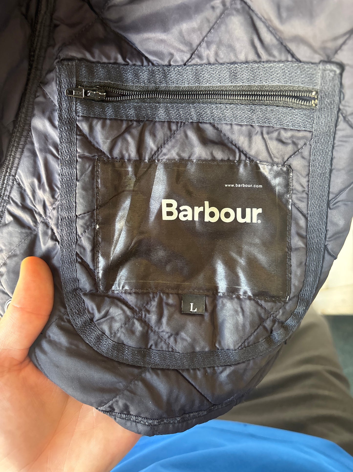 Barbour Blue Quilted Mens Jacket, Size L