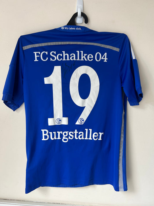 2014-2015 Adidas FC Schalke 04 Home Football Shirt, SIGNED, #19 Burgstaller, XS