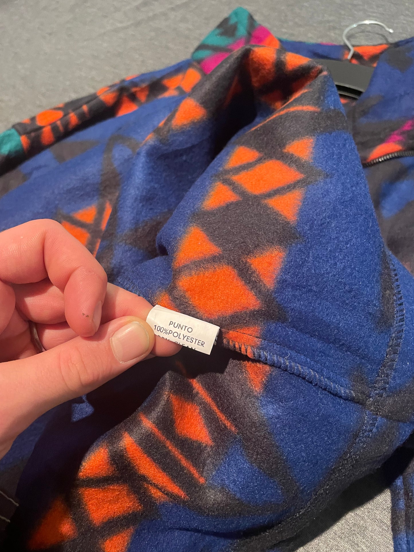 Patterned Funky Quarter Zip fleece, L