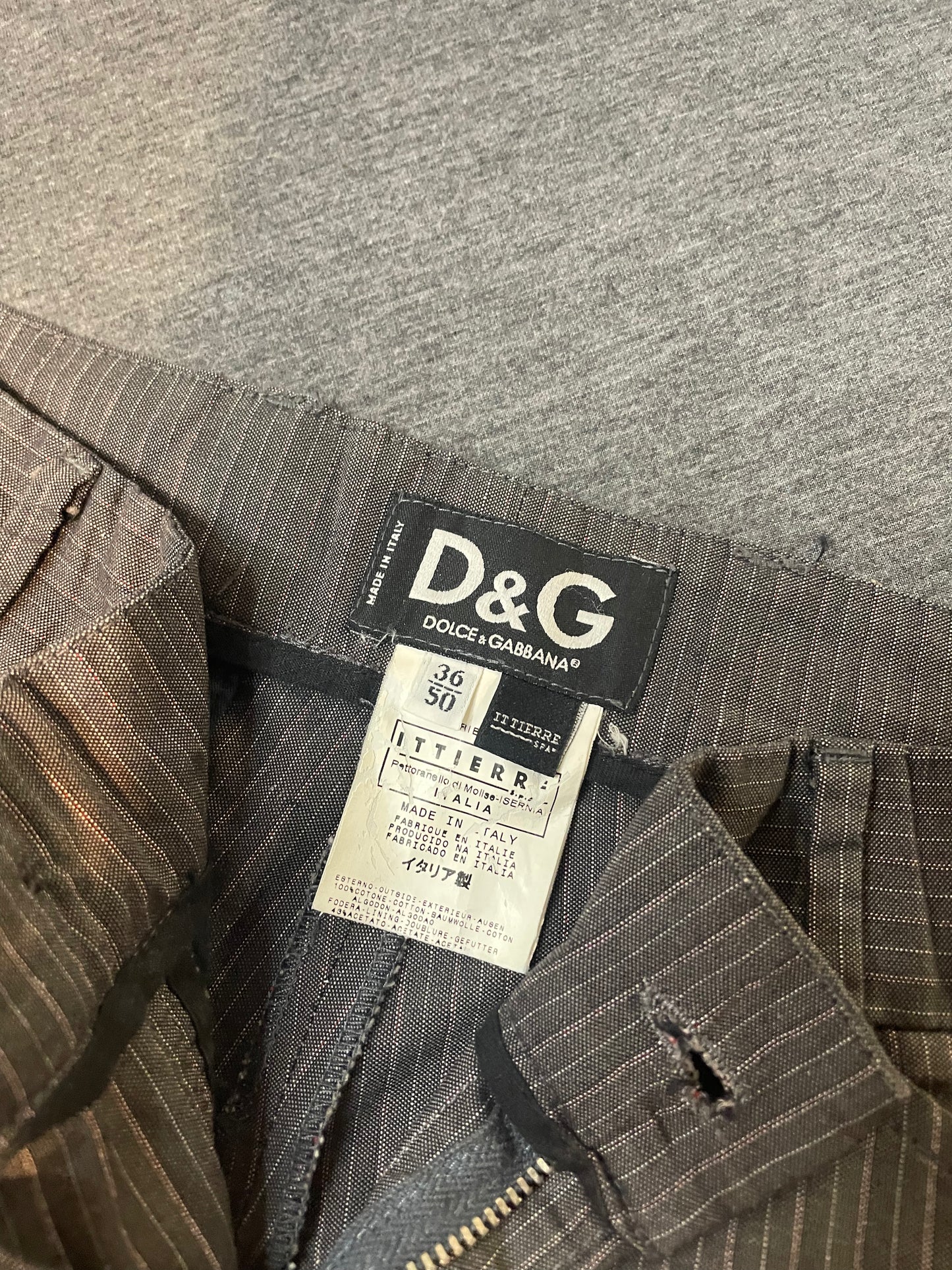 Dolce and Gabbana Designer Pinstripe Trousers W36 L32