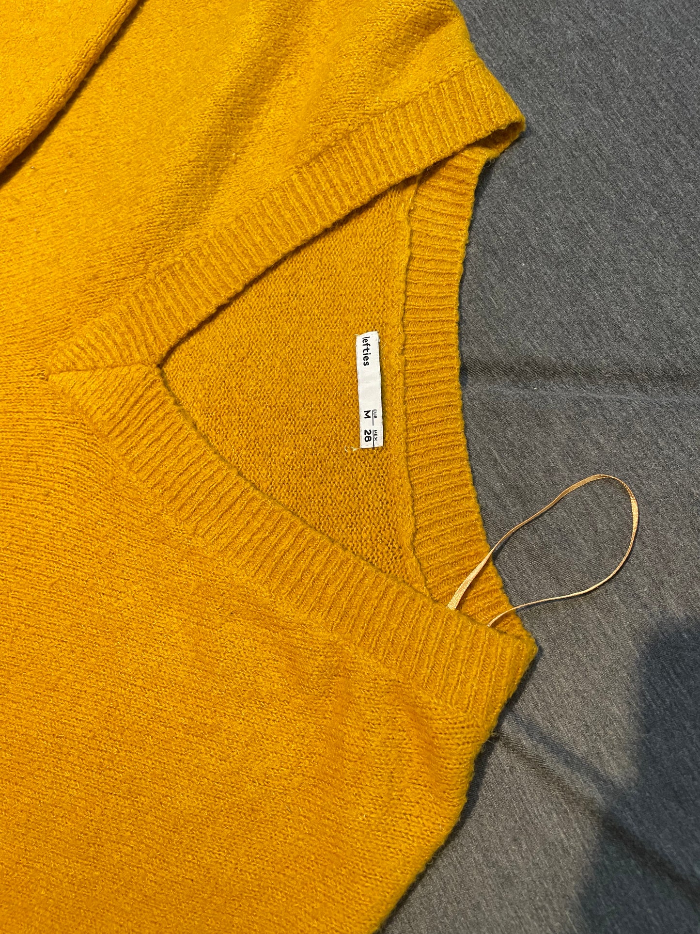 Ladies Yellow Knitted Sweater, M