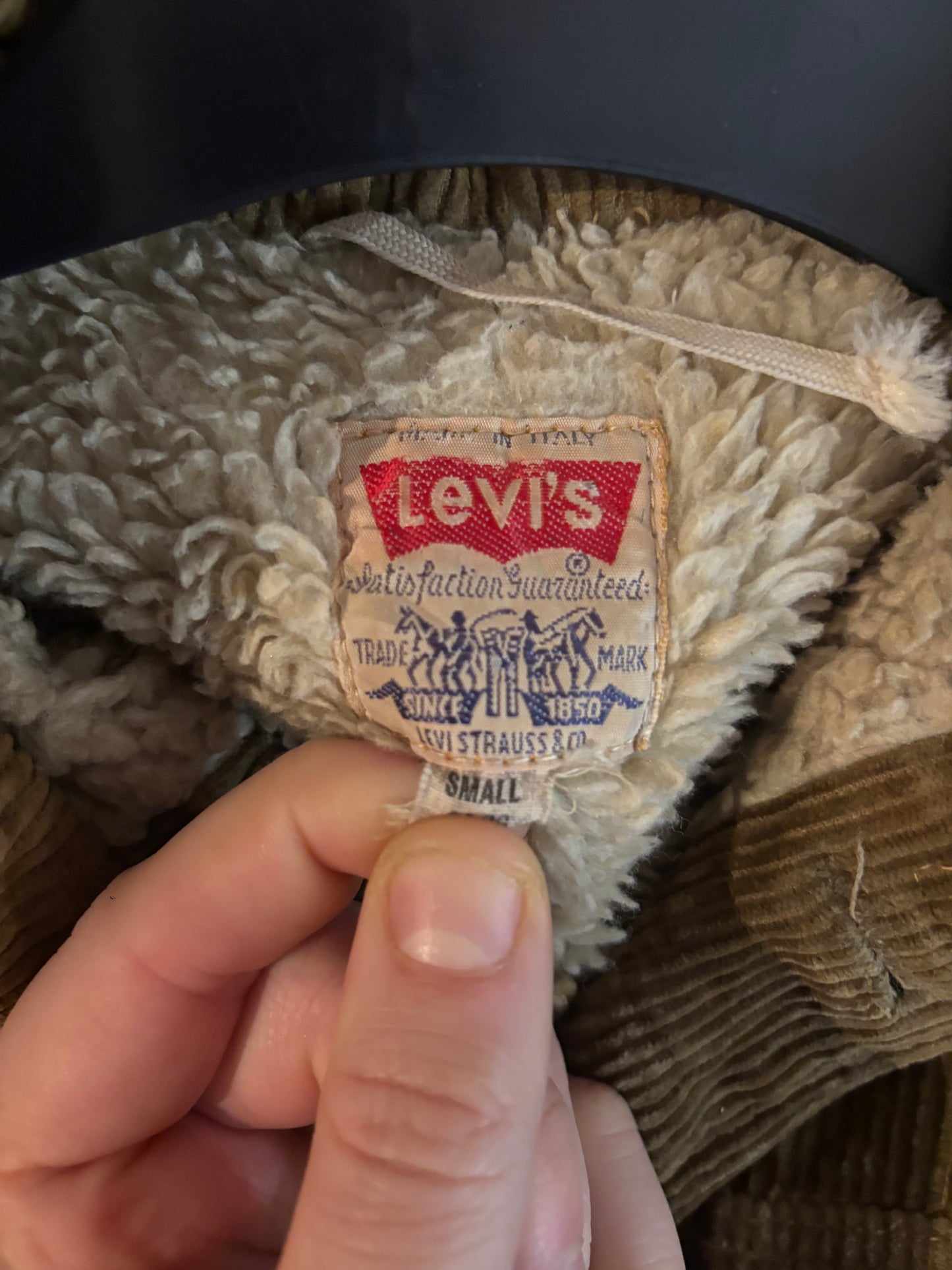 Levis Corduroy Jacket , Wool Lined, Brown, Mens S