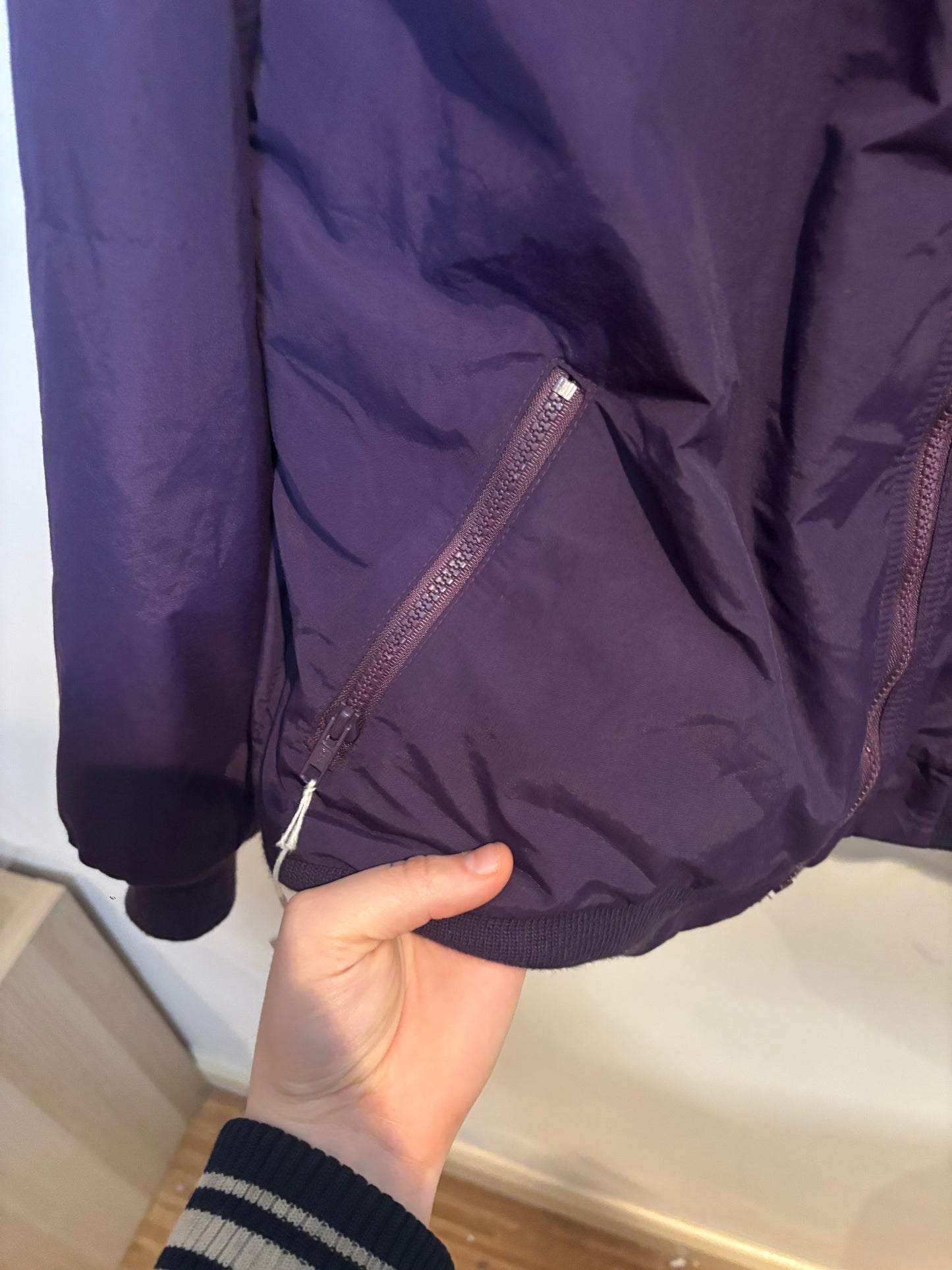 L.L. Bean American Fleece Lined Bomber Jacket, Purple, L