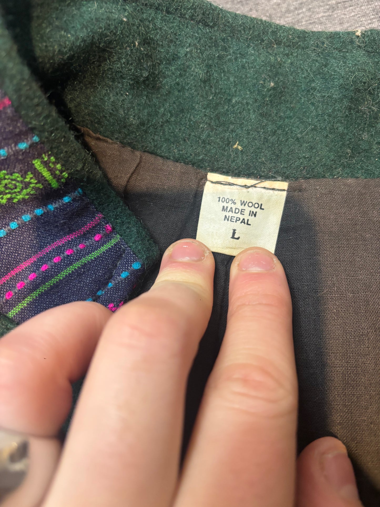 Woolen Vintage Overshirt Jacket, Ladies L