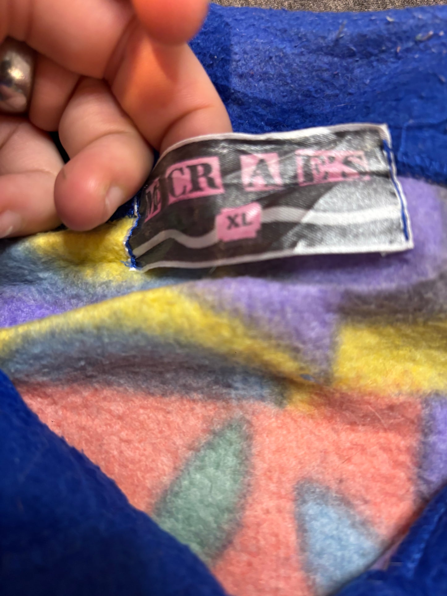 Mens Funky Pull Over Snap Fleece, Size XL