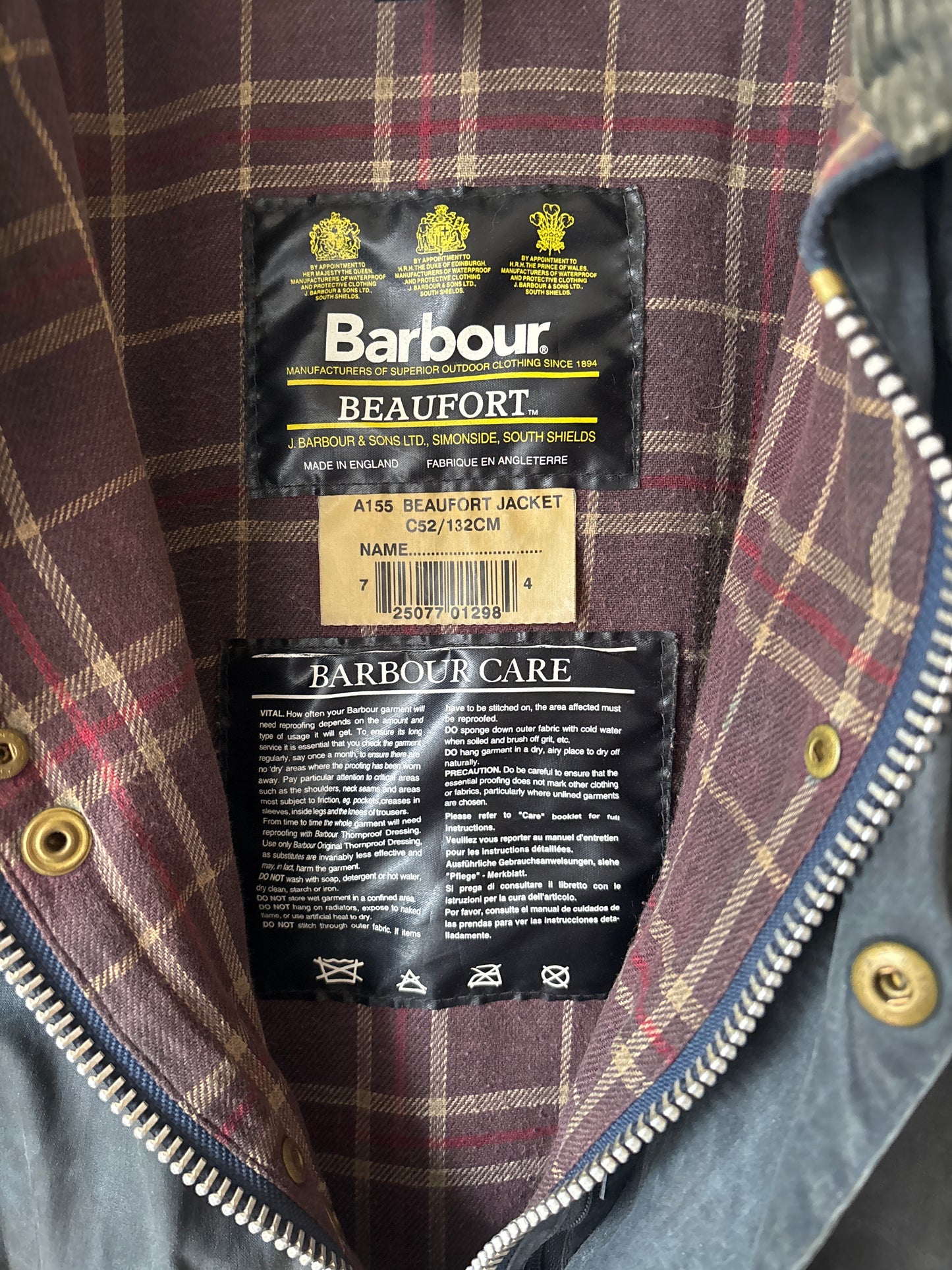 Barbour Beaufort Wax Jacket, Size 52 / XXXL