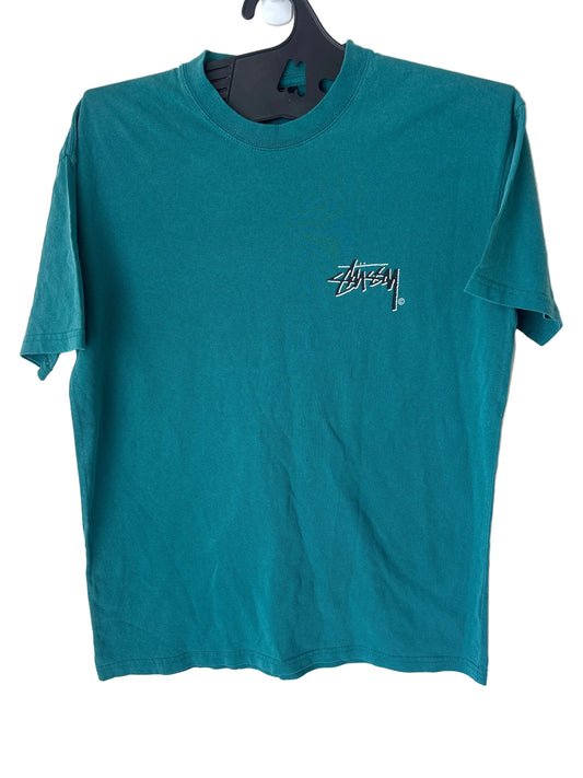 Stussy Original Logo T Shirt, Green, Brand New Deadstock, Size S