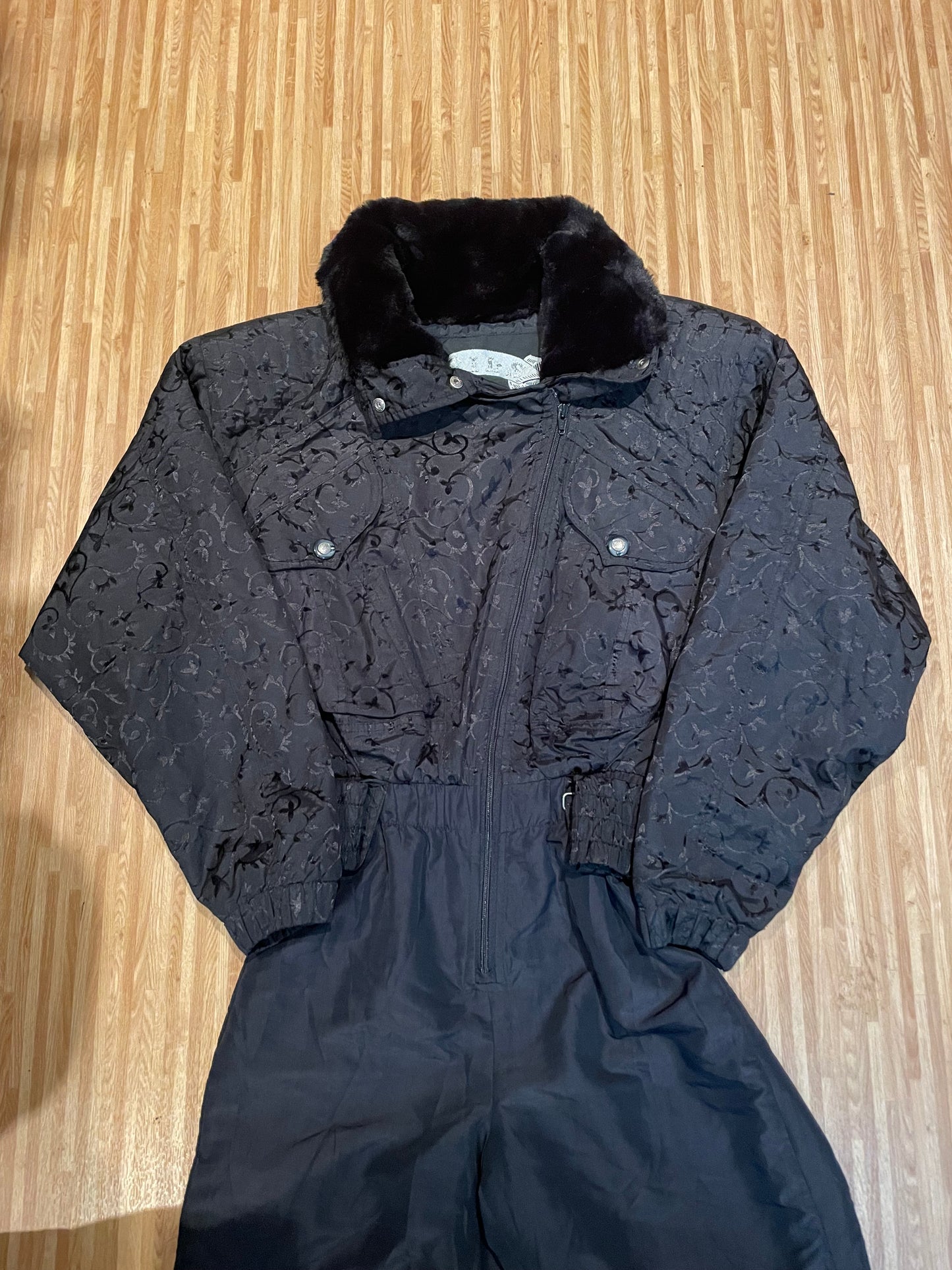 Ski All In One, 90s Vintage Black, Ladies Size 8