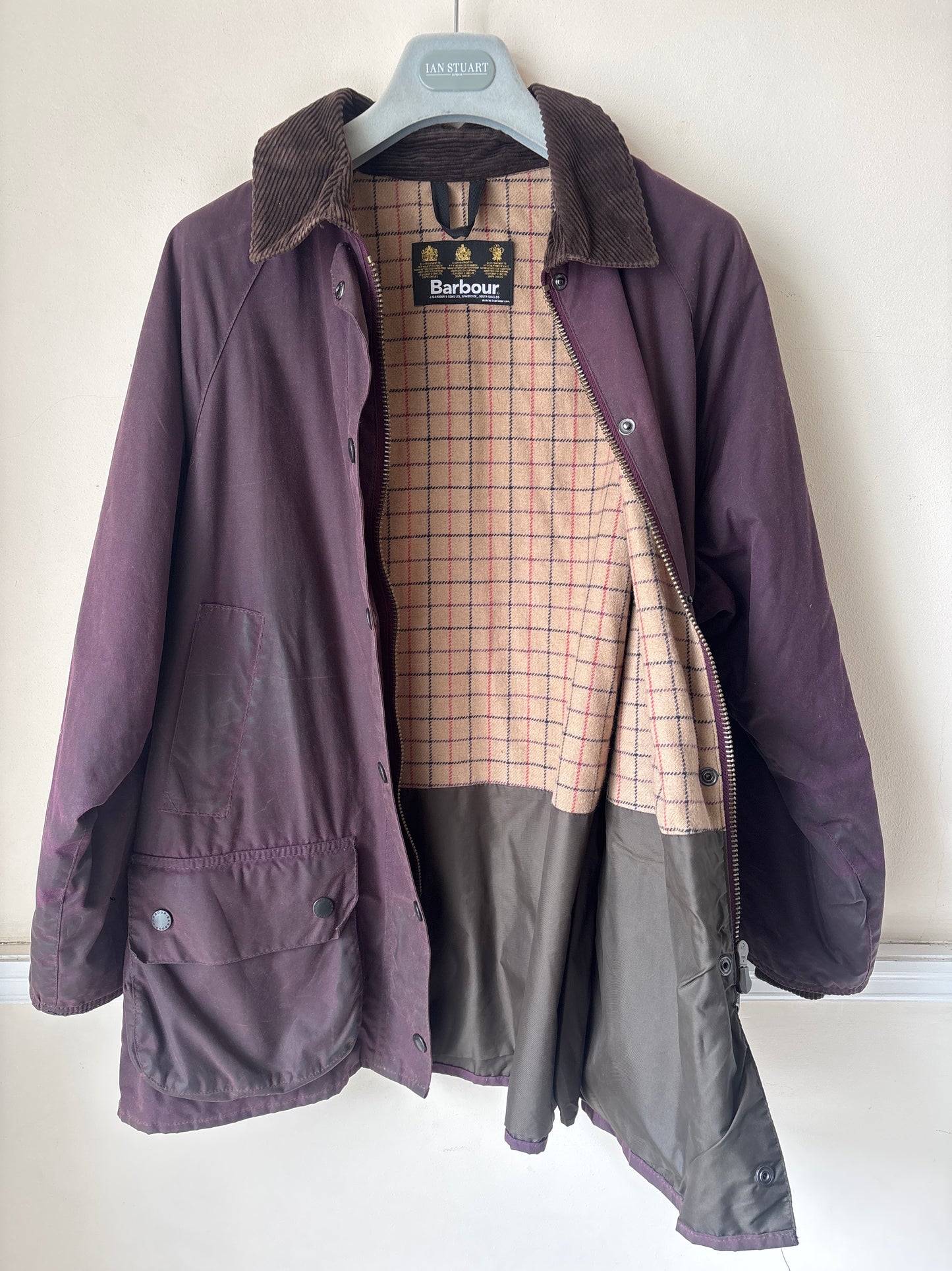 Barbour Ltd Purple Edition Bedale Cotton Wax Jacket, Ladies Size 16 / XL