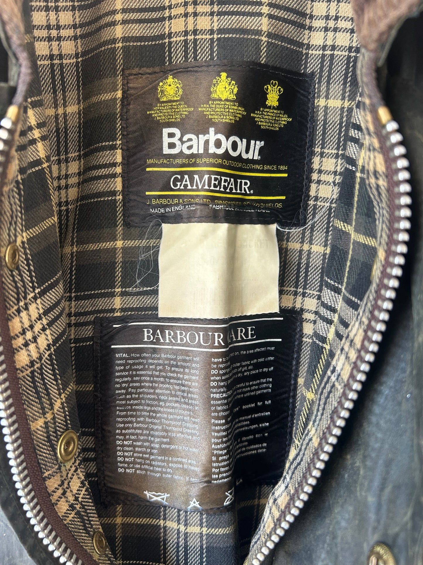 Barbour Gamefair Wax Jacket, Size 40” M