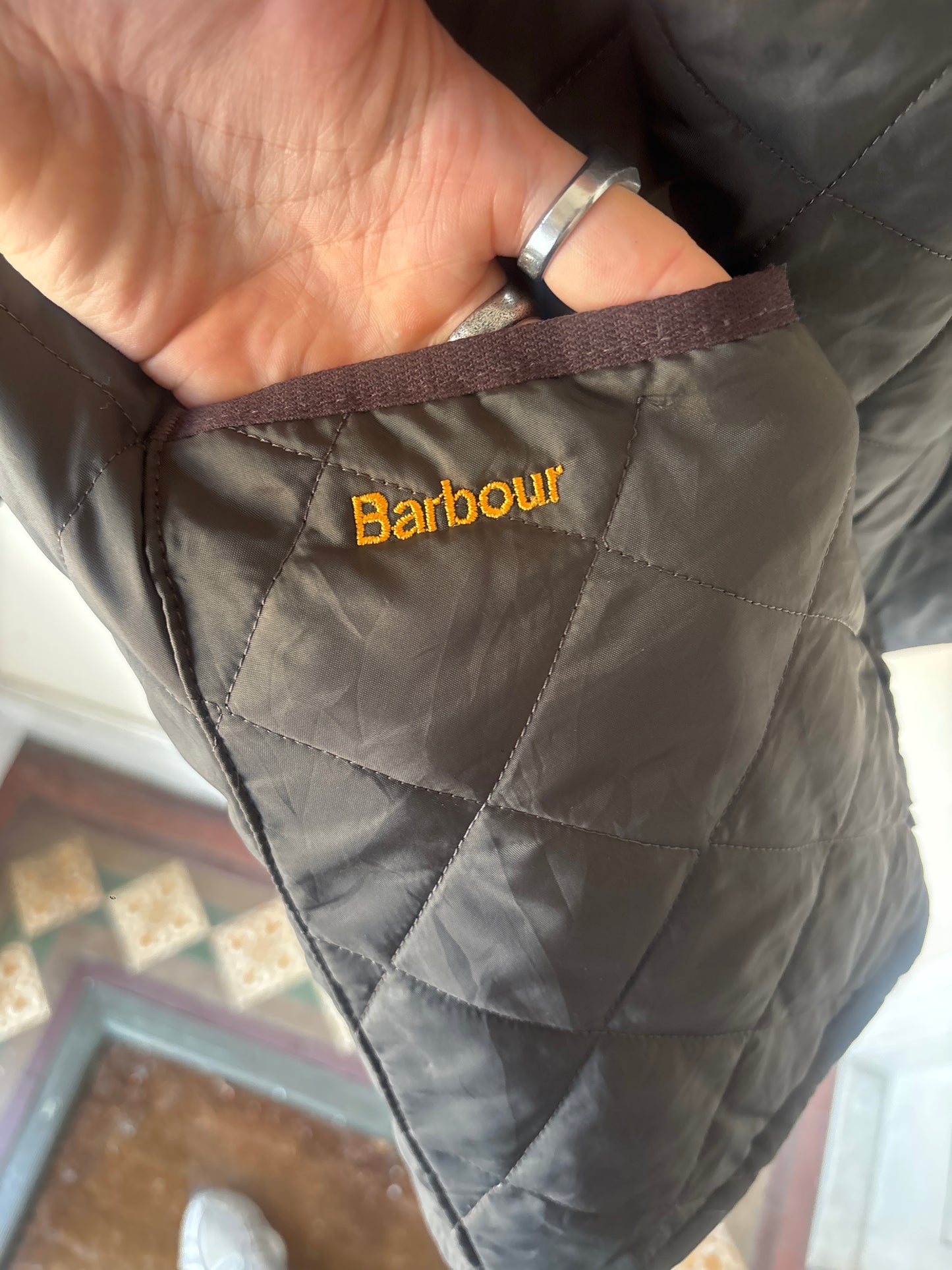 Barbour Brown Quilted Jacket, Size XL
