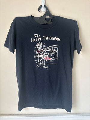 90s Single Stitch “Happy Fisherman” T-Shirt, Size L