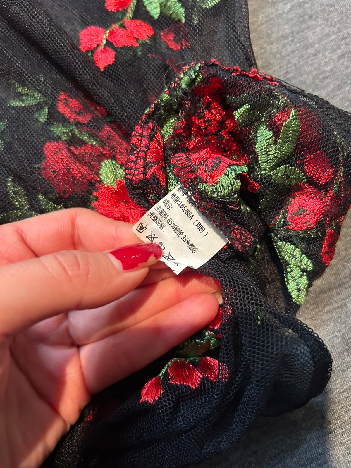 Ladies Floral Sheer Dress, Size L