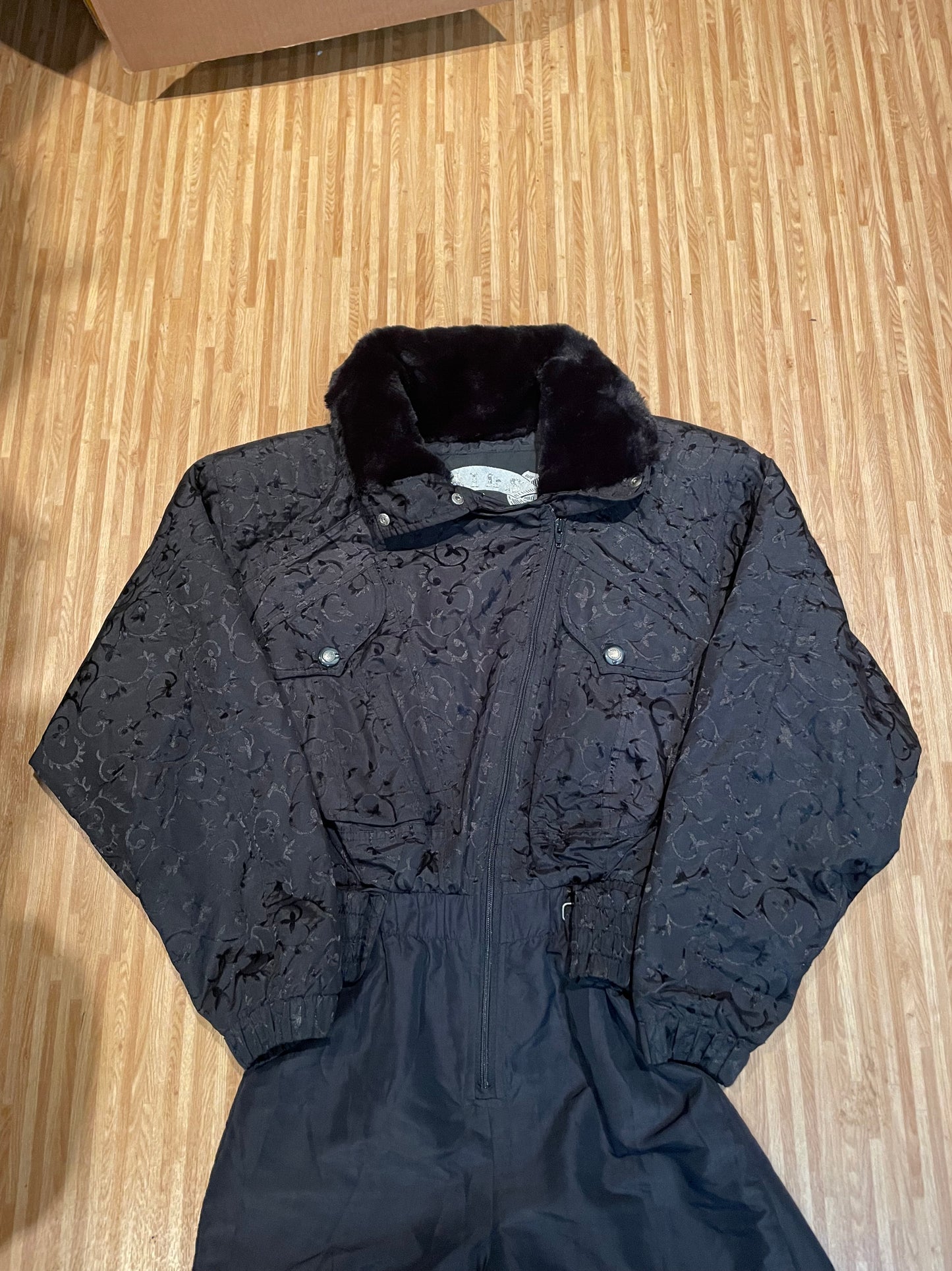 Ski All In One, 90s Vintage Black, Ladies Size 8