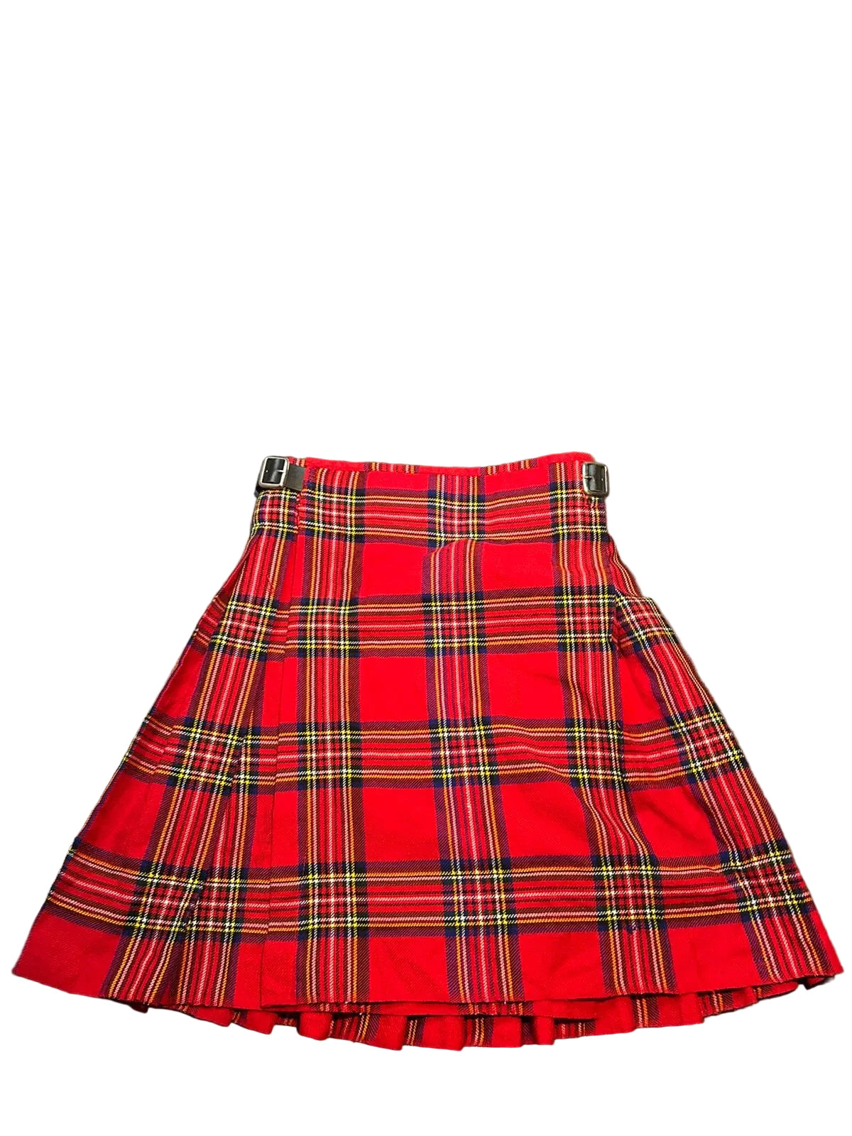 Ladies Tartan Belted Long Skirt, Size 32