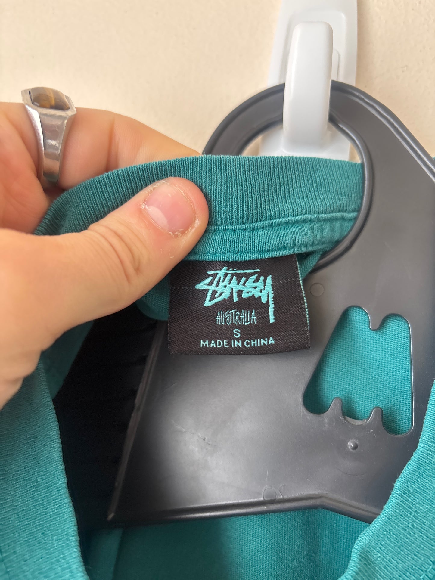 Stussy Original Logo T Shirt, Green, Brand New Deadstock, Size S