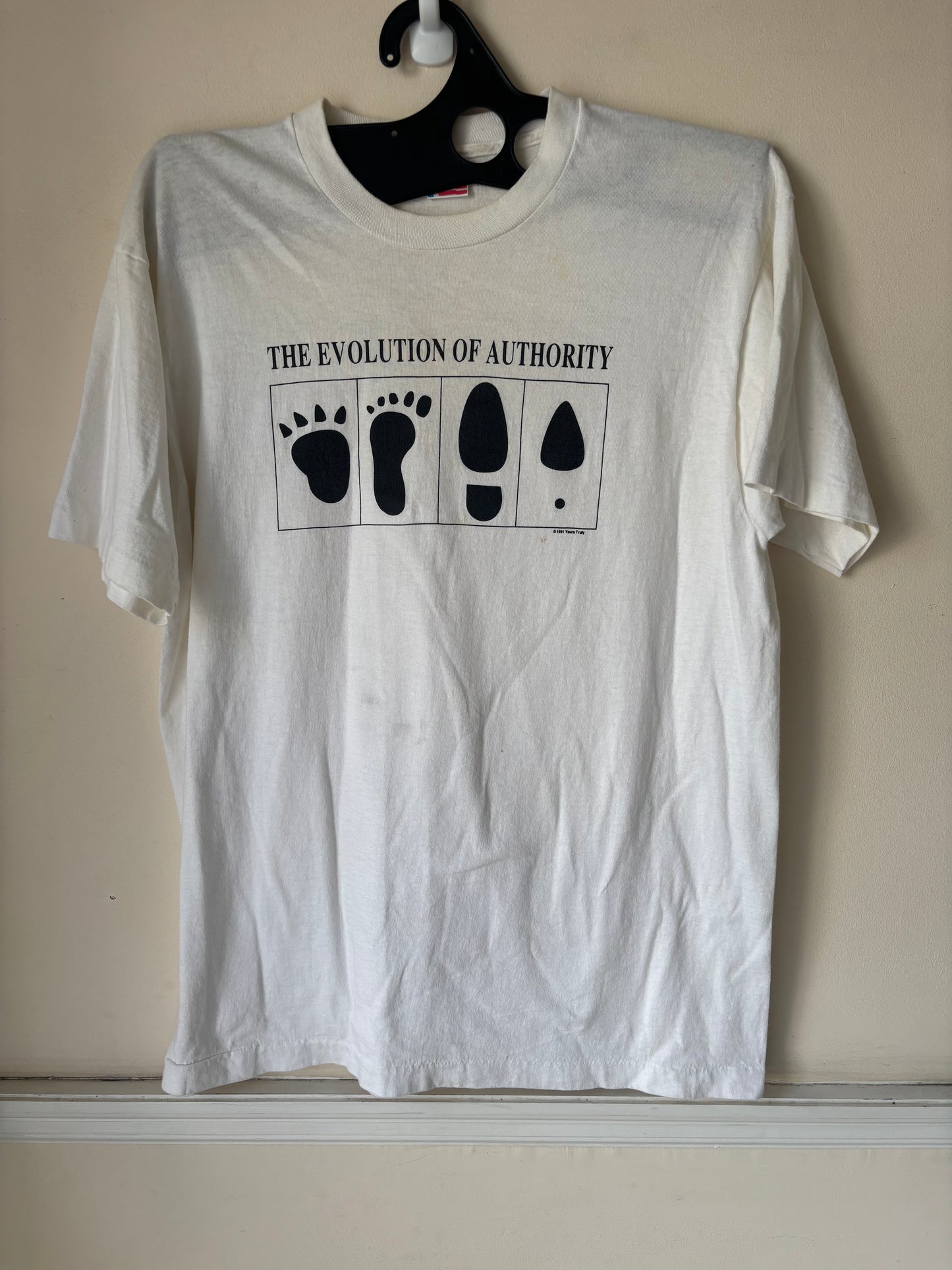 1991 Single Stitch ‘Evolution of Authority’ Graphic T-Shirt, Size XL