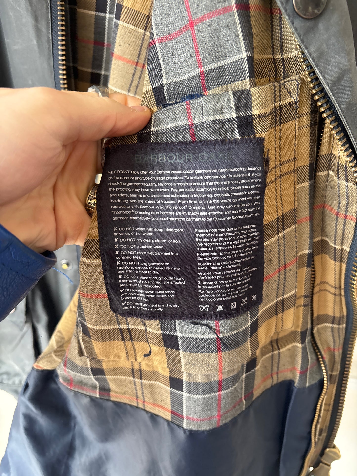 Barbour Ashby Wax Jacket, Grey, Size M