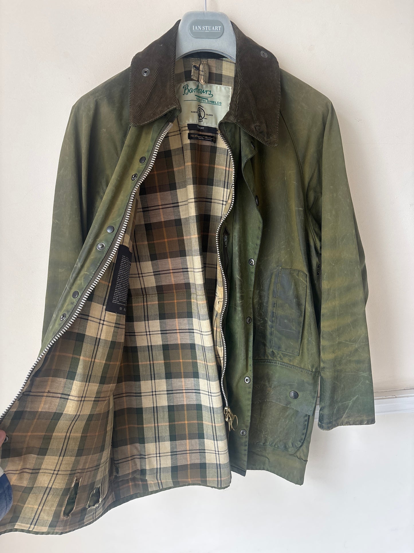 Barbour Vintage South Shields Beaufort Wax Jacket, RARE, Size XL