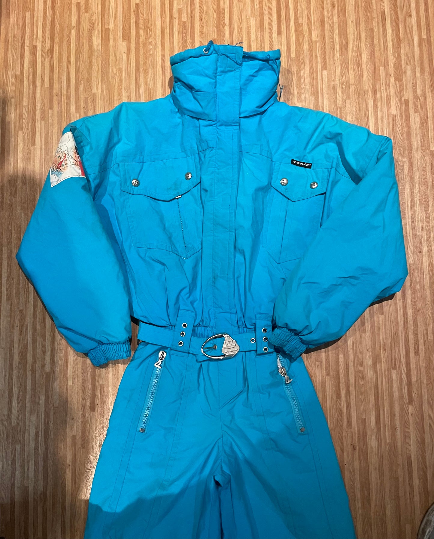 Erbacher Ski All In One, 90s Vintage Blue, Size 42