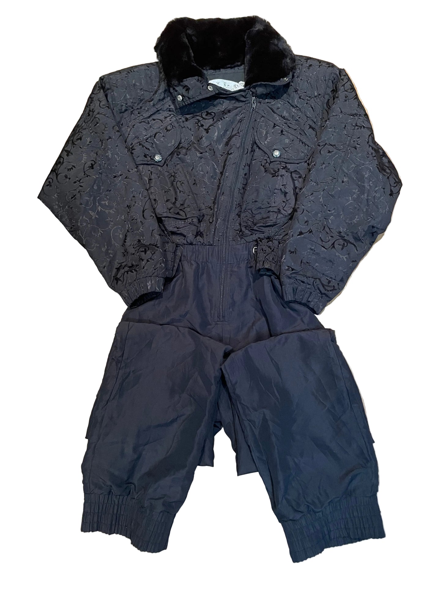 Ski All In One, 90s Vintage Black, Ladies Size 8