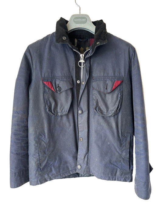 Barbour Netherley Wax Jacket, Blue, Size S
