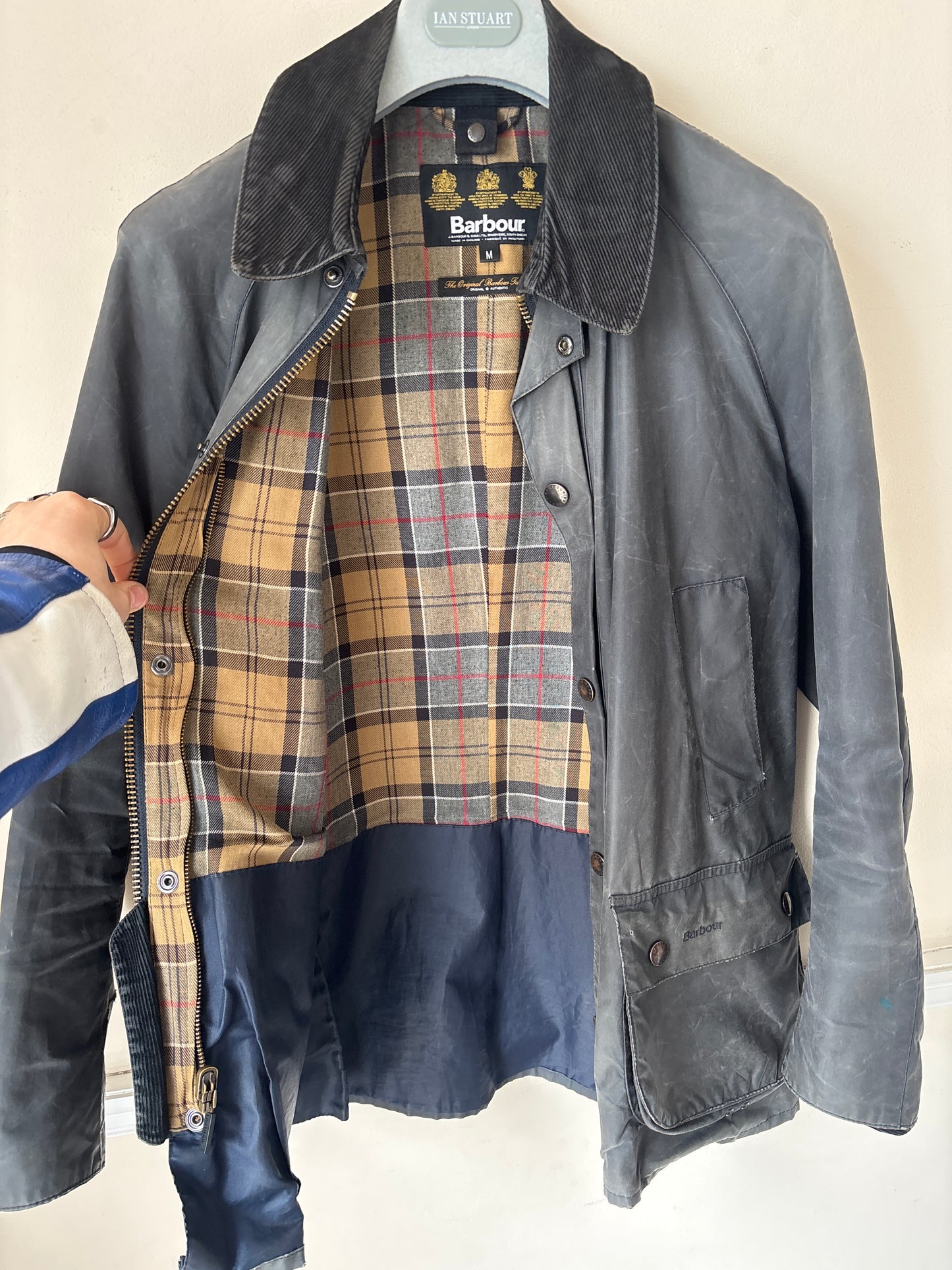 Barbour Ashby Wax Jacket, Grey, Size M