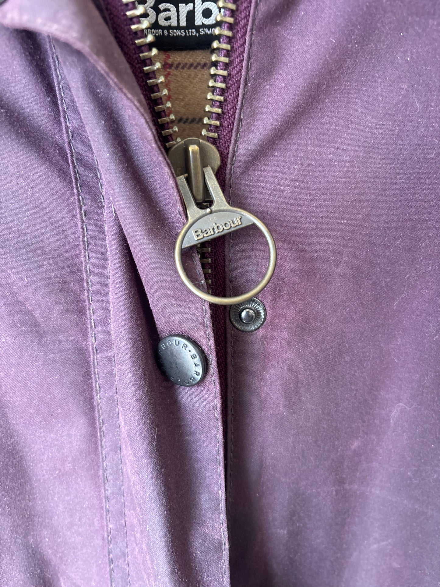 Barbour Ltd Purple Edition Bedale Cotton Wax Jacket, Ladies Size 16 / XL