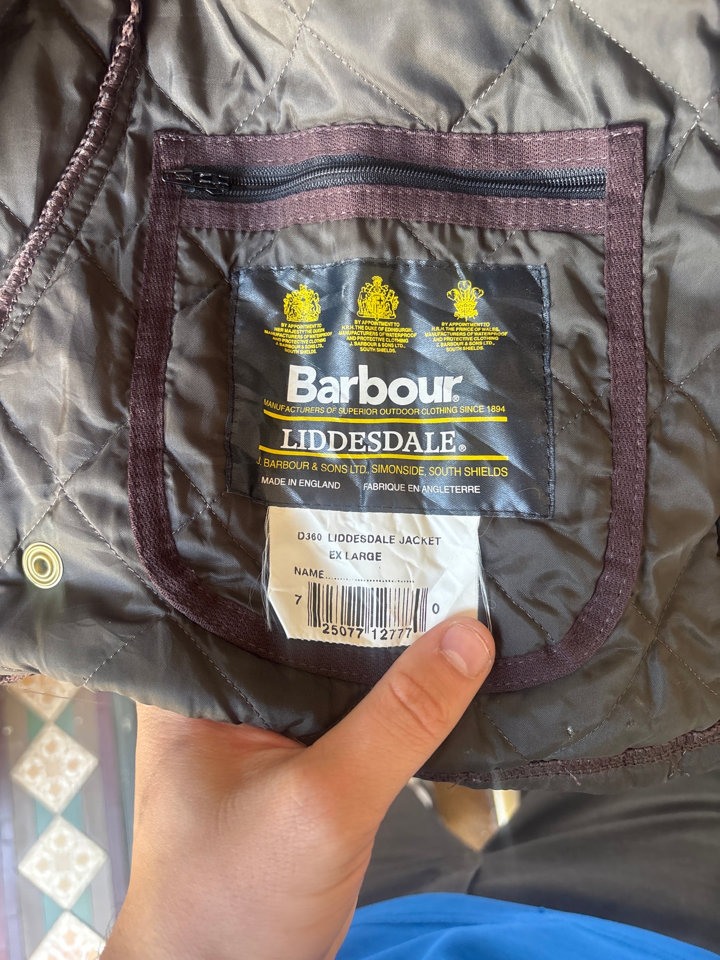Barbour Brown Quilted Jacket, Size XL