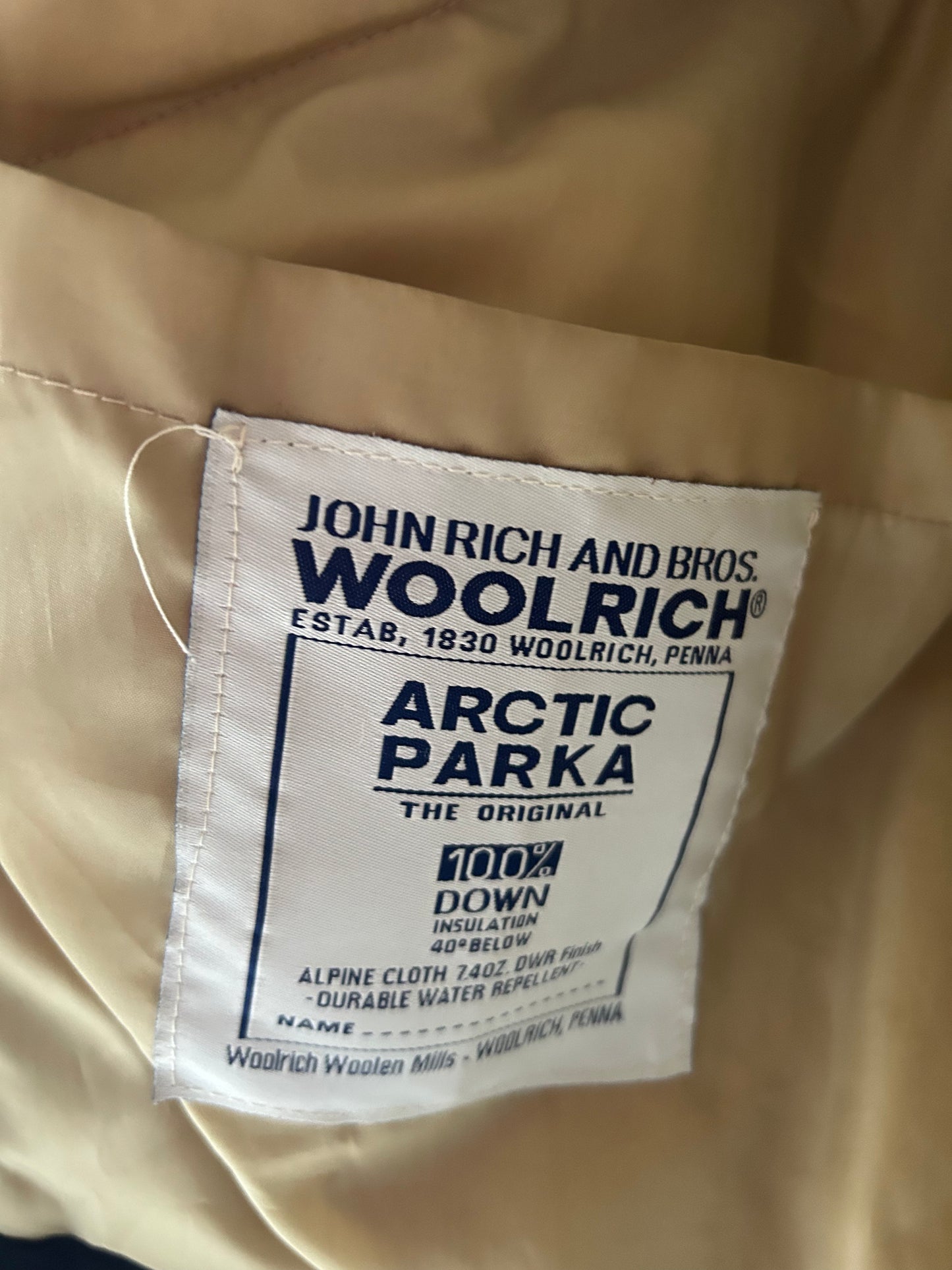 Woolrich Vintage Arctic Bomber Style Down Parka Men’s Size M