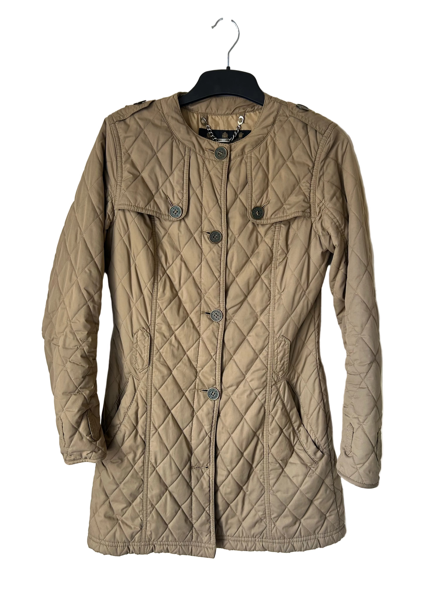Barbour Elle Quilted Belted Trench Coat, Ladies Size 8 / XS