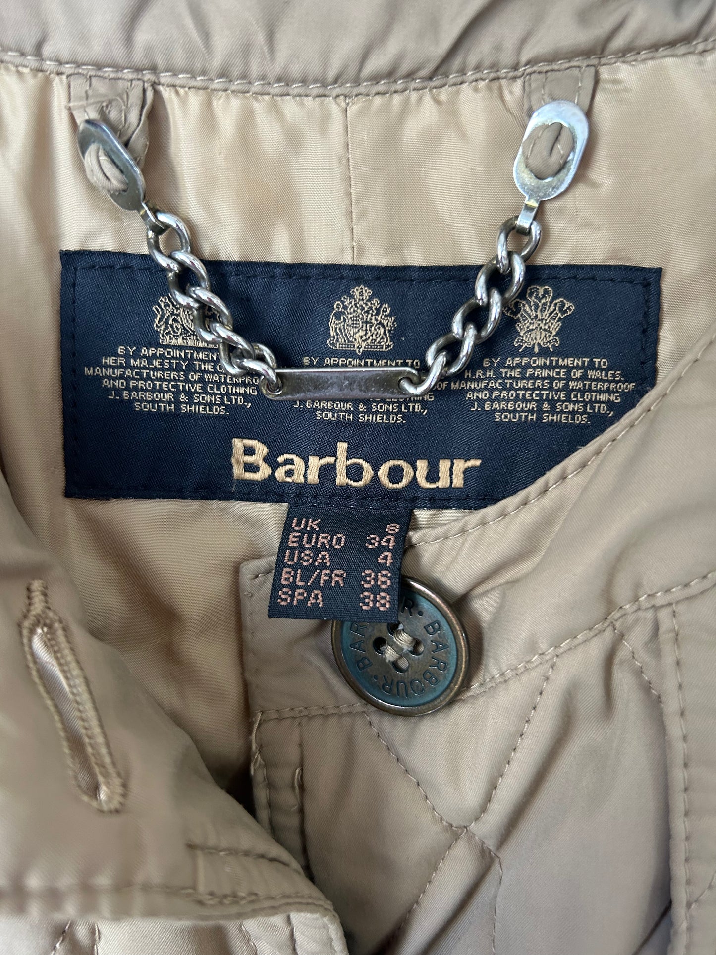 Barbour Elle Quilted Belted Trench Coat, Ladies Size 8 / XS