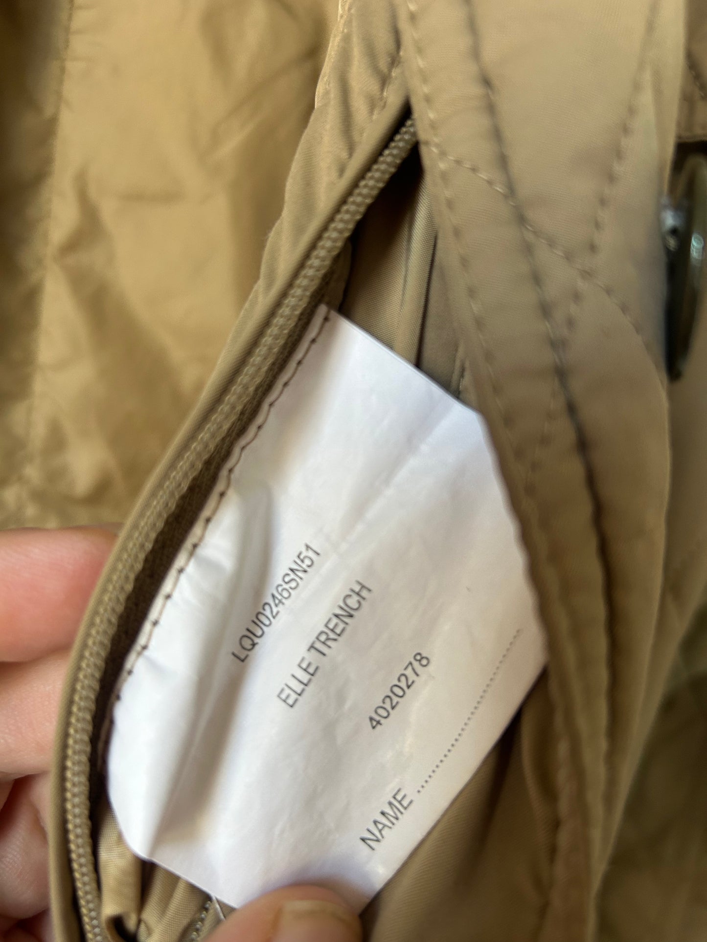 Barbour Elle Quilted Belted Trench Coat, Ladies Size 8 / XS