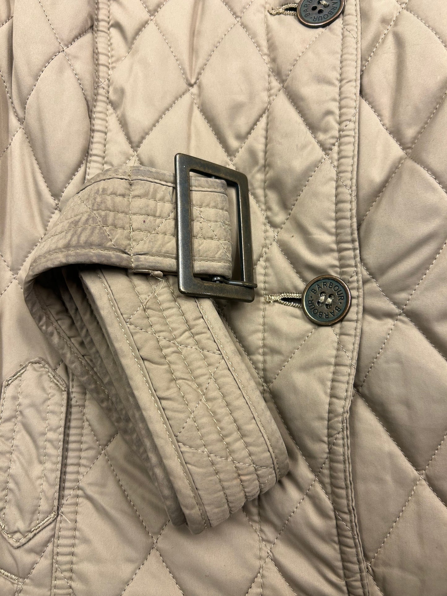 Barbour Elle Quilted Belted Trench Coat, Ladies Size 8 / XS