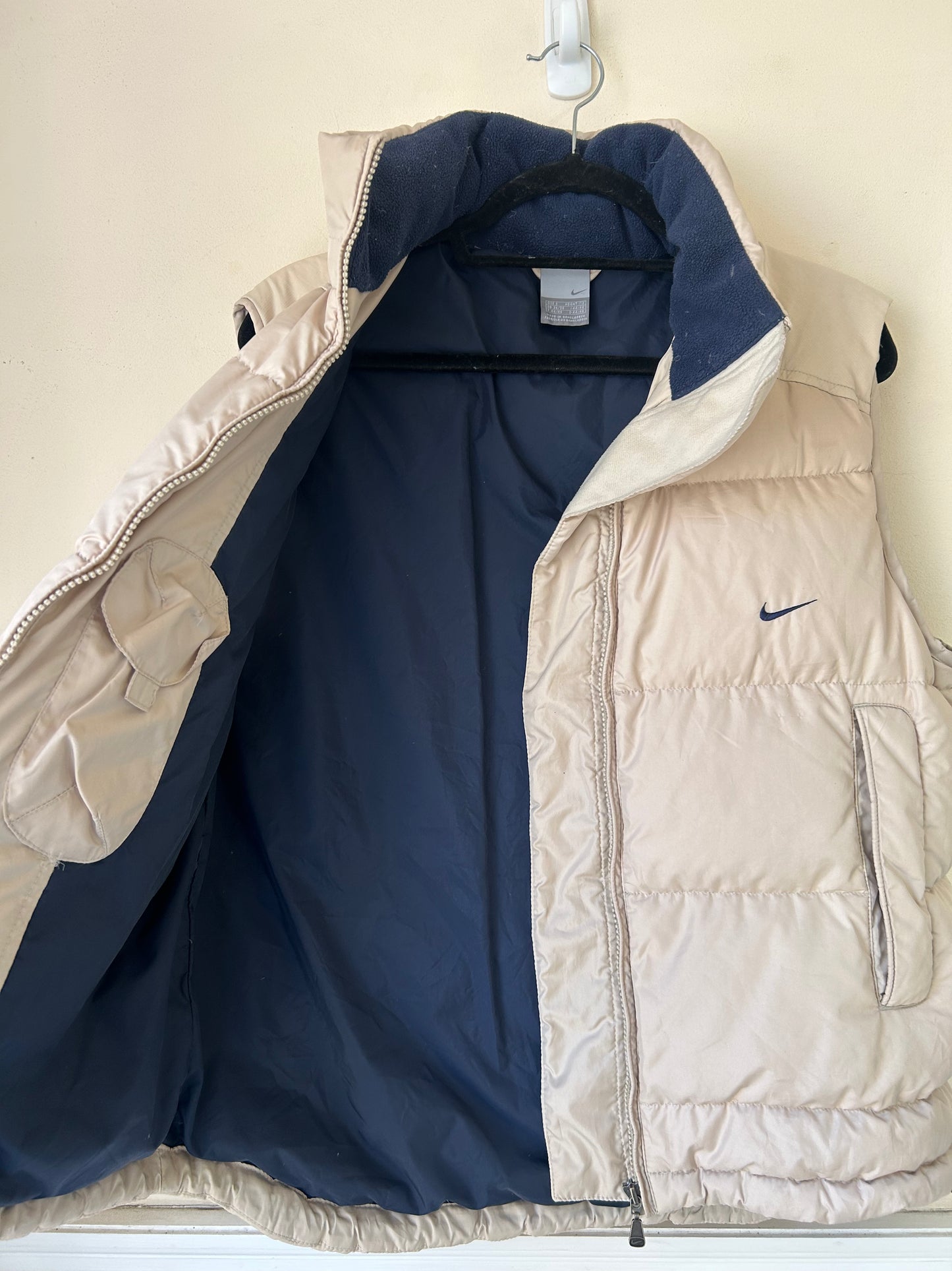 Nike Cream Duck Down Gilet, Size 36/38 or S