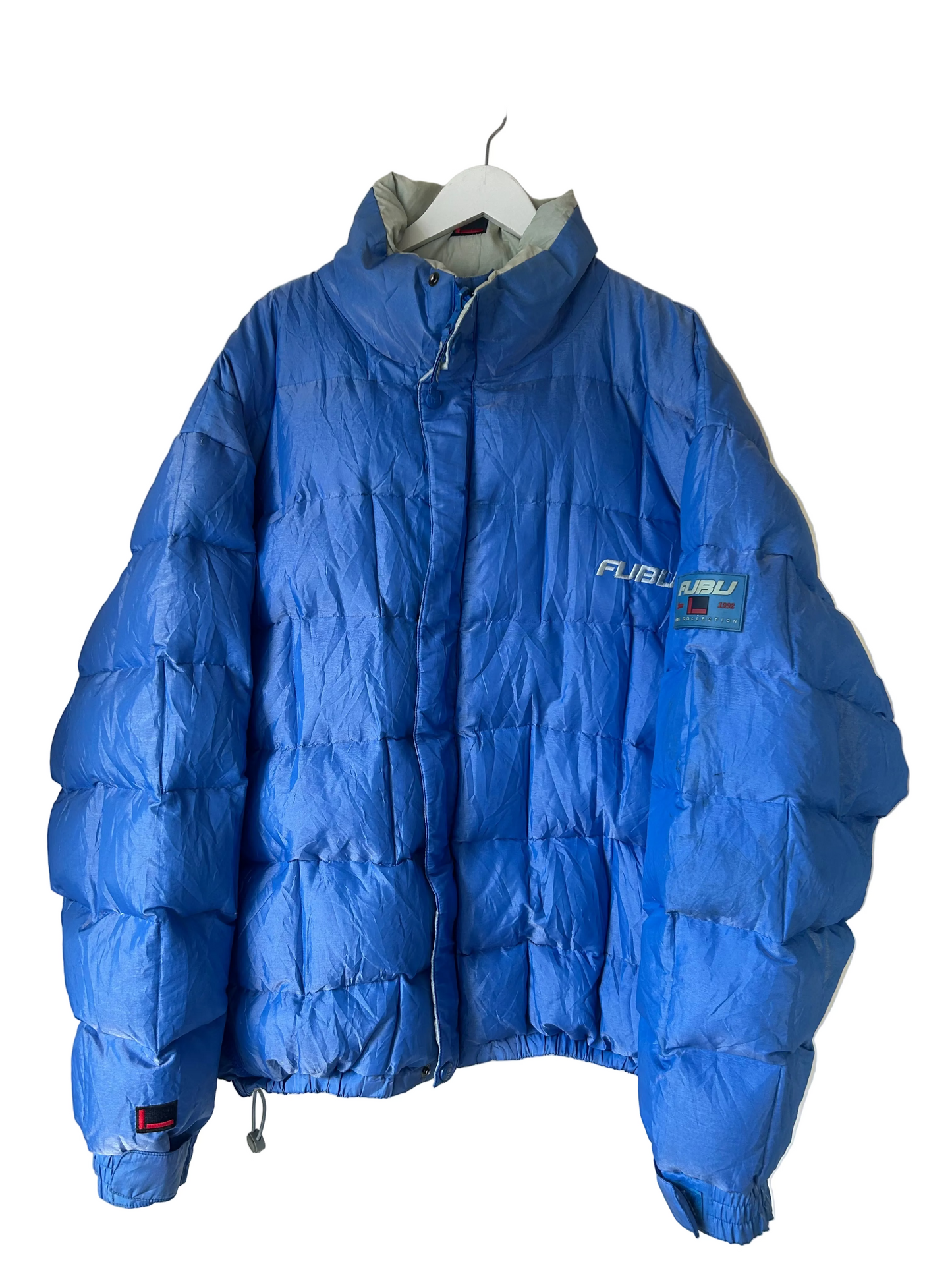 Fubu 90s Hip Hop Collection Reversible Down Puffer Jacket, Oversized XXL, 52”