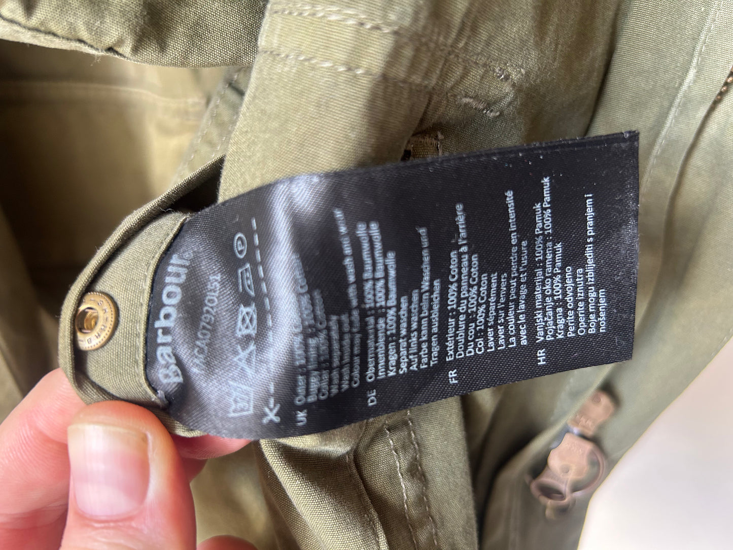 Barbour Ashby Casual Cotton Jacket, Olive, Mens Size S