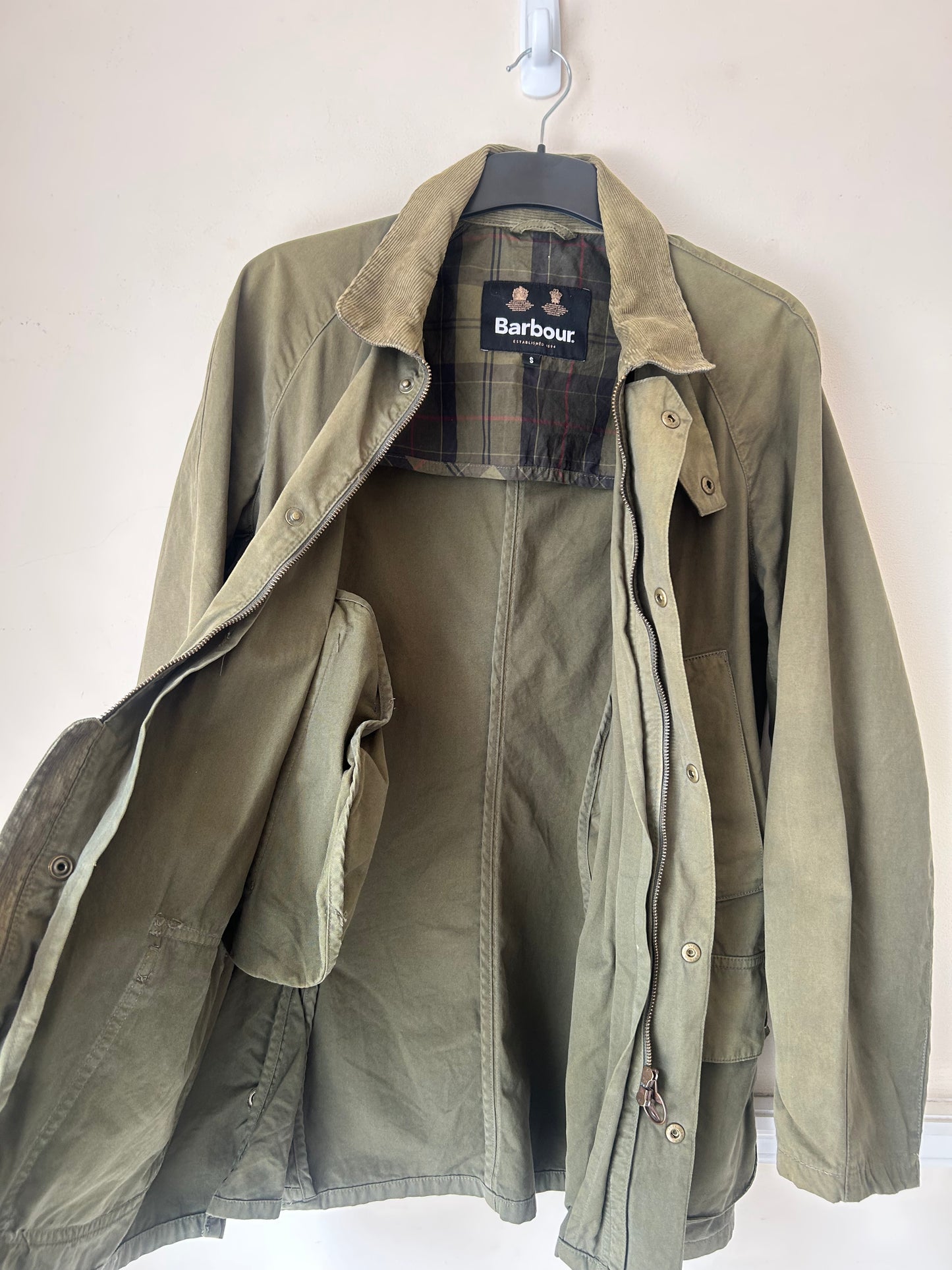 Barbour Ashby Casual Cotton Jacket, Olive, Mens Size S
