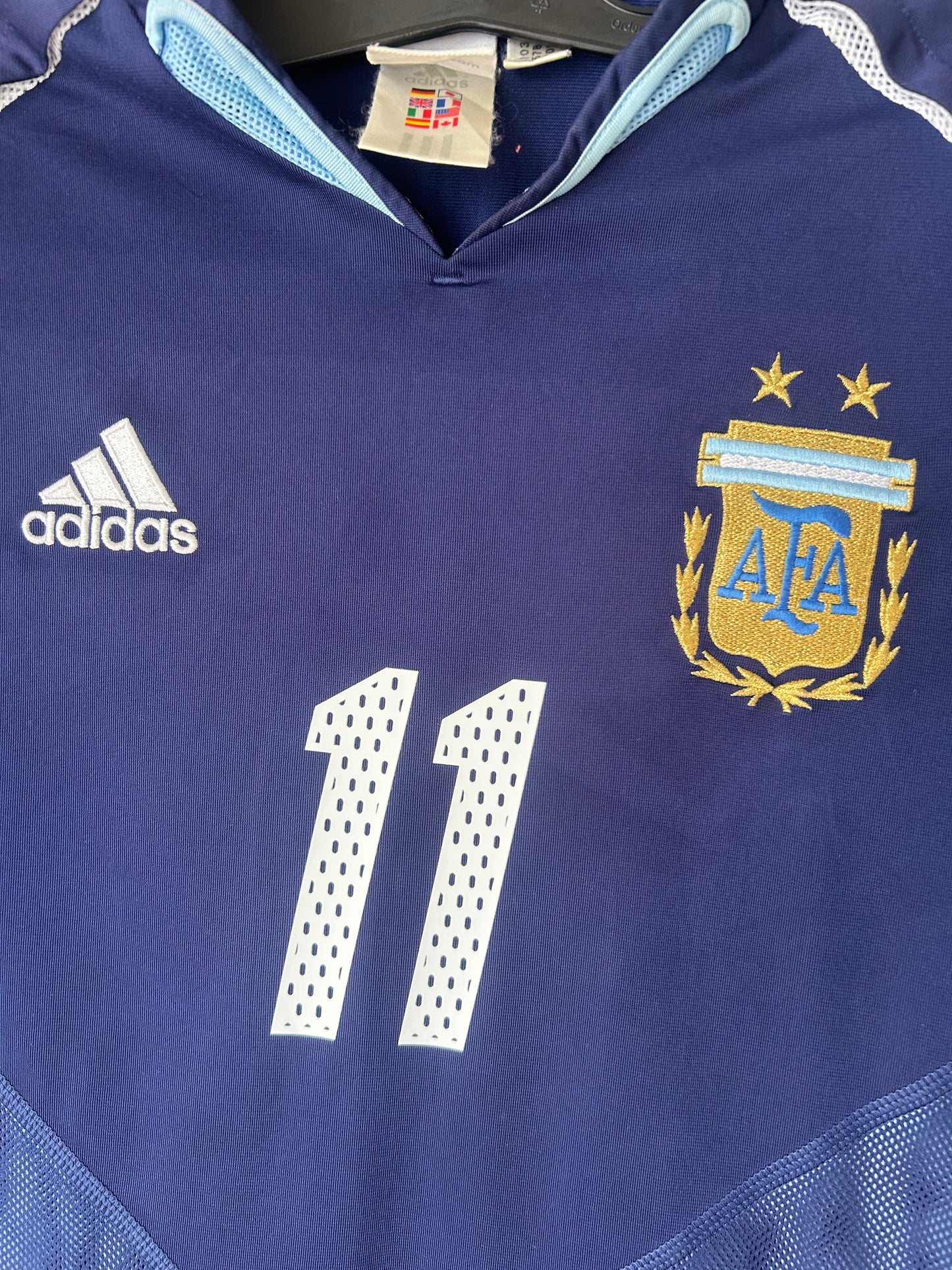 2004/2005 Argentina Away Shirt by Adidas, #11 Tevez, Size M