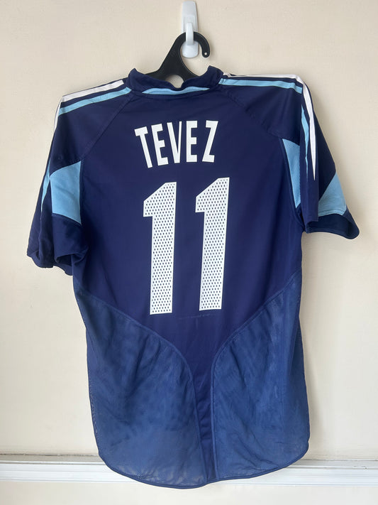 2004/2005 Argentina Away Shirt by Adidas, #11 Tevez, Size M