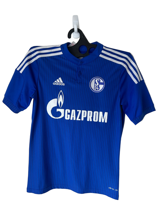 2014-2015 Adidas FC Schalke 04 Home Football Shirt, SIGNED, #19 Burgstaller, XS