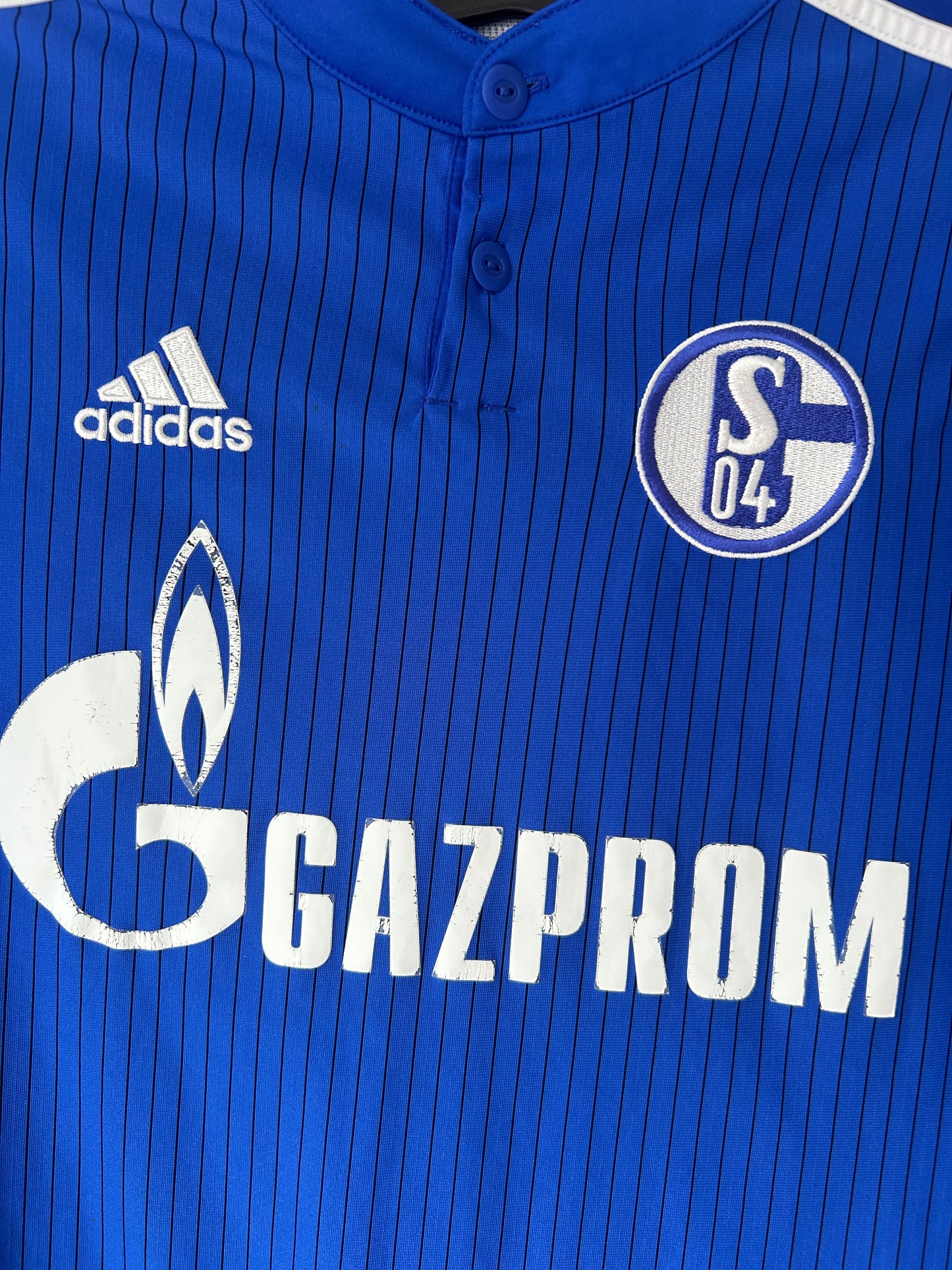 2014-2015 Adidas FC Schalke 04 Home Football Shirt, SIGNED, #19 Burgstaller, XS
