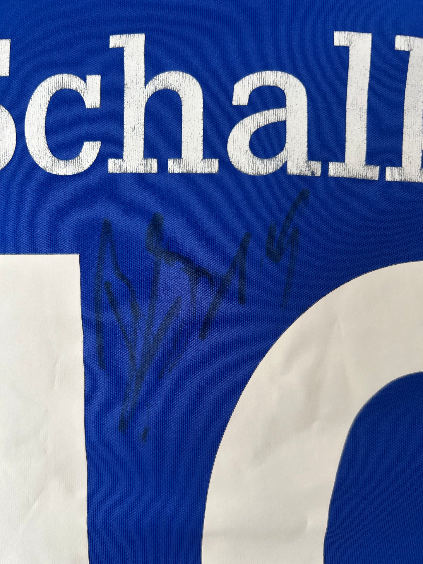 2014-2015 Adidas FC Schalke 04 Home Football Shirt, SIGNED, #19 Burgstaller, XS