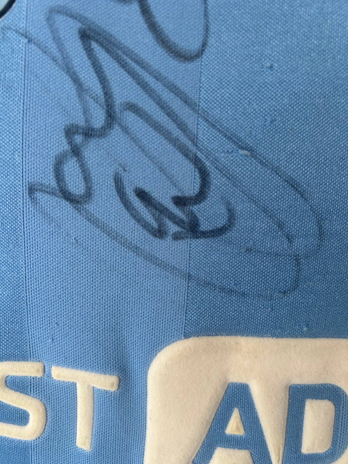 2003/4 Man City Home Football Shirt by Reebok, SIGNED by Danny Mills & David James, Size M