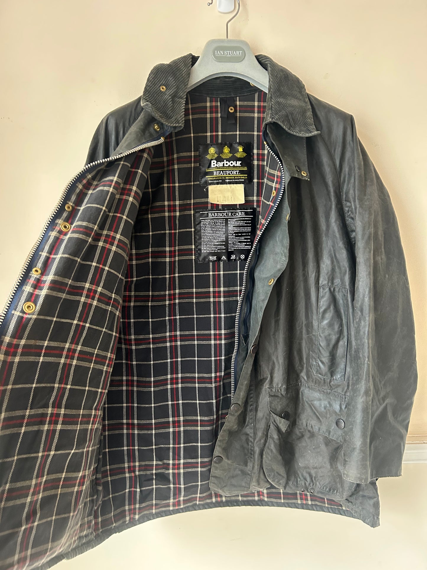 Barbour Beaufort Wax Jacket, Grey, Size 44” XL