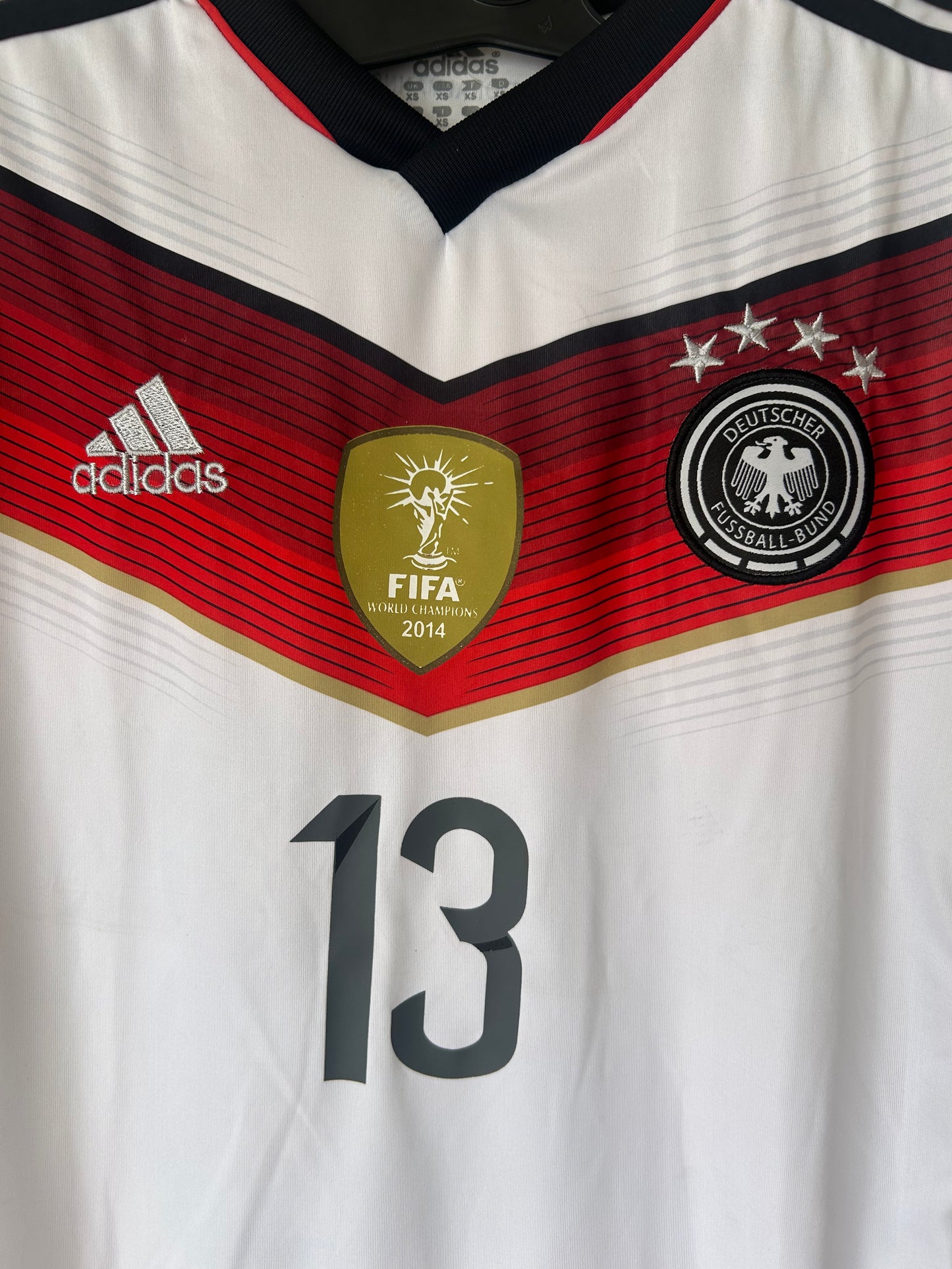 2014-2015 Germany Home Football Shirt by Adidas, #13 Muller, Size XS