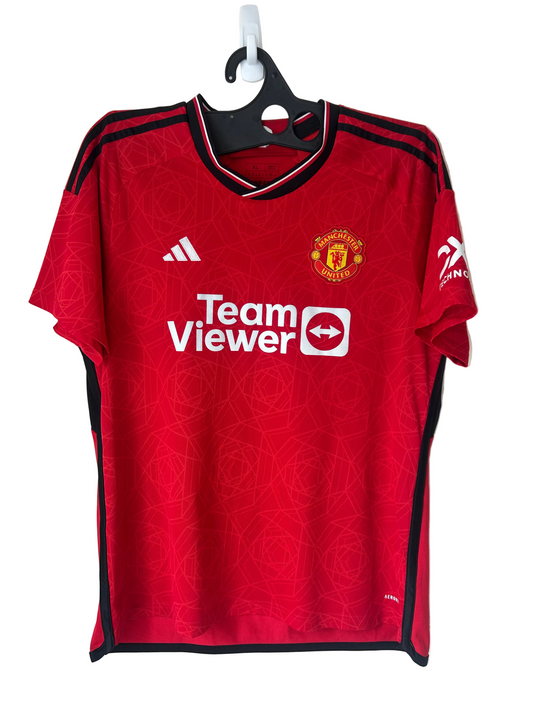 2023-24 Man Utd Home Football Shirt by Adidas, #18 Casemiro, Size XL