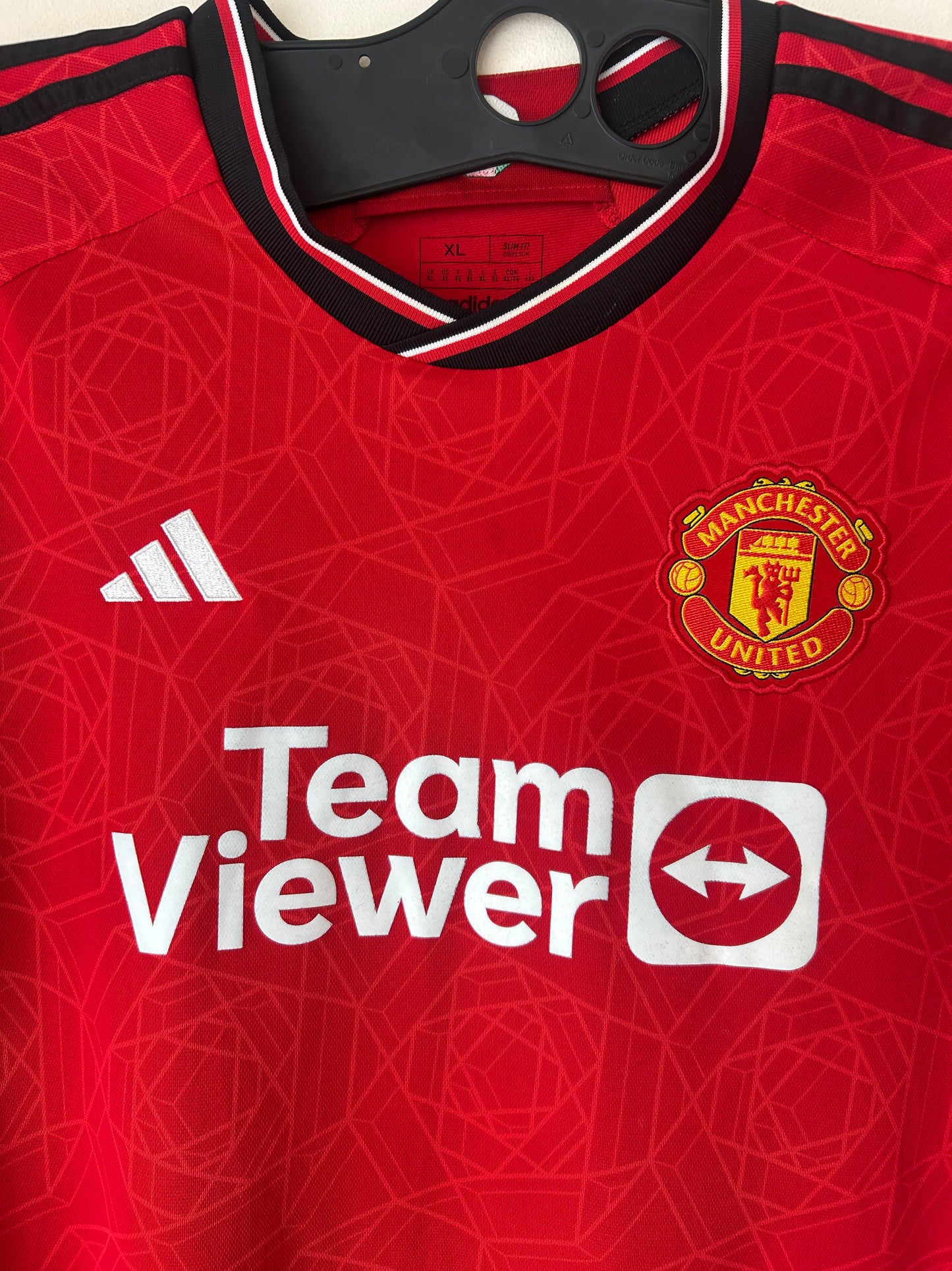 2023-24 Man Utd Home Football Shirt by Adidas, #18 Casemiro, Size XL