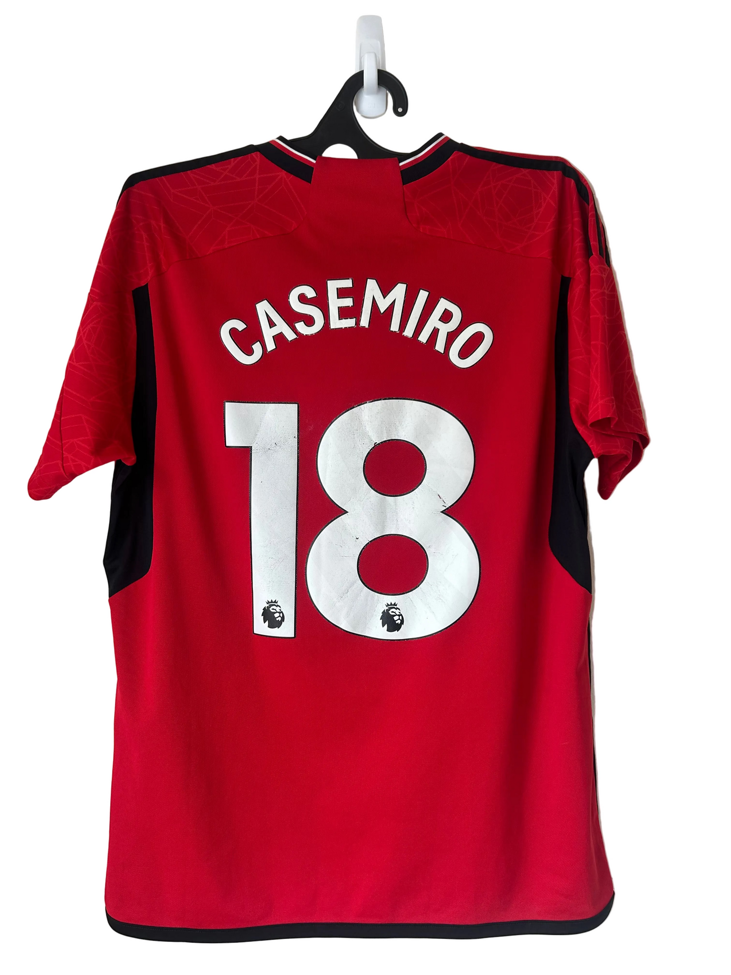 2023-24 Man Utd Home Football Shirt by Adidas, #18 Casemiro, Size XL