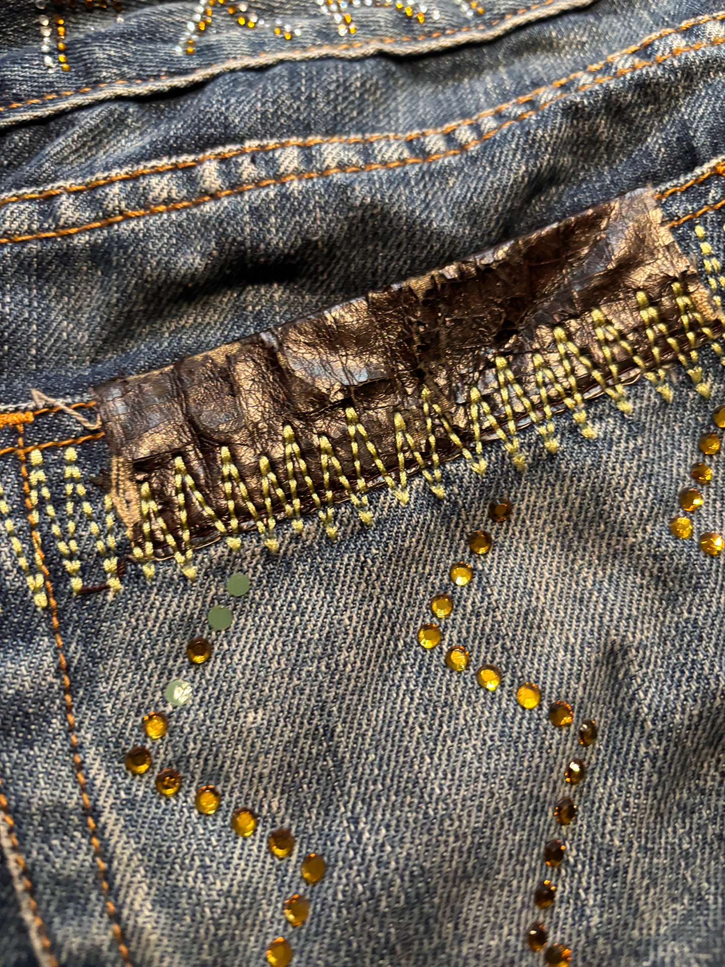 Y2K Ladies Rhinestone Jeans, W28 L30